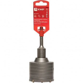 Коронка буровая EKF MASTER по бетону с оснасткой TCT-72 М22 SDS-plus Коронка буровая EKF MASTER по бетону с оснасткой TCT-72 М22 SDS-plus