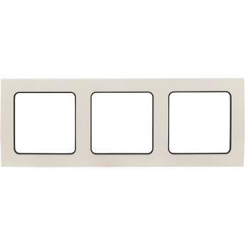 Рамка 3-местная EKF PROXIMA СТОГКОЛЬМ белая с линией цвета черный