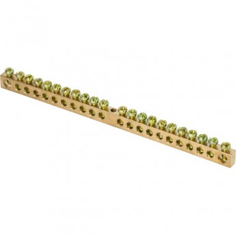 Шина EKF PROXIMA PEN "ноль-земля" 6х9мм 22 отверстия латунь крепеж по центру