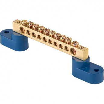 Шина нулевая EKF SN0-2-63-10 N 6х9 10 отверстий 2 синих угловых изолятора латунь PROxima Шина нулевая EKF SN0-2-63-10 N 6х9 10 отверстий 2 синих угловых изолятора латунь PROxima