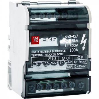 Шина нулевая в корпусе EKF PROXIMA 4х7 Шина нулевая в корпусе EKF PROXIMA 4х7