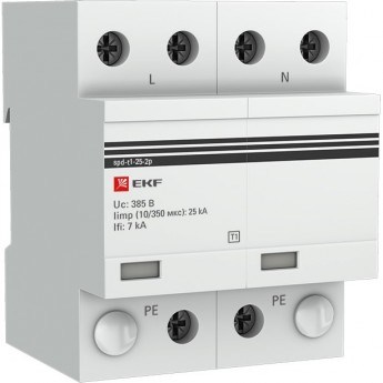 Устройство защиты от импульсных перенапряжений EKF Тип 1 Iimp 25kA (10/350μs) 2P